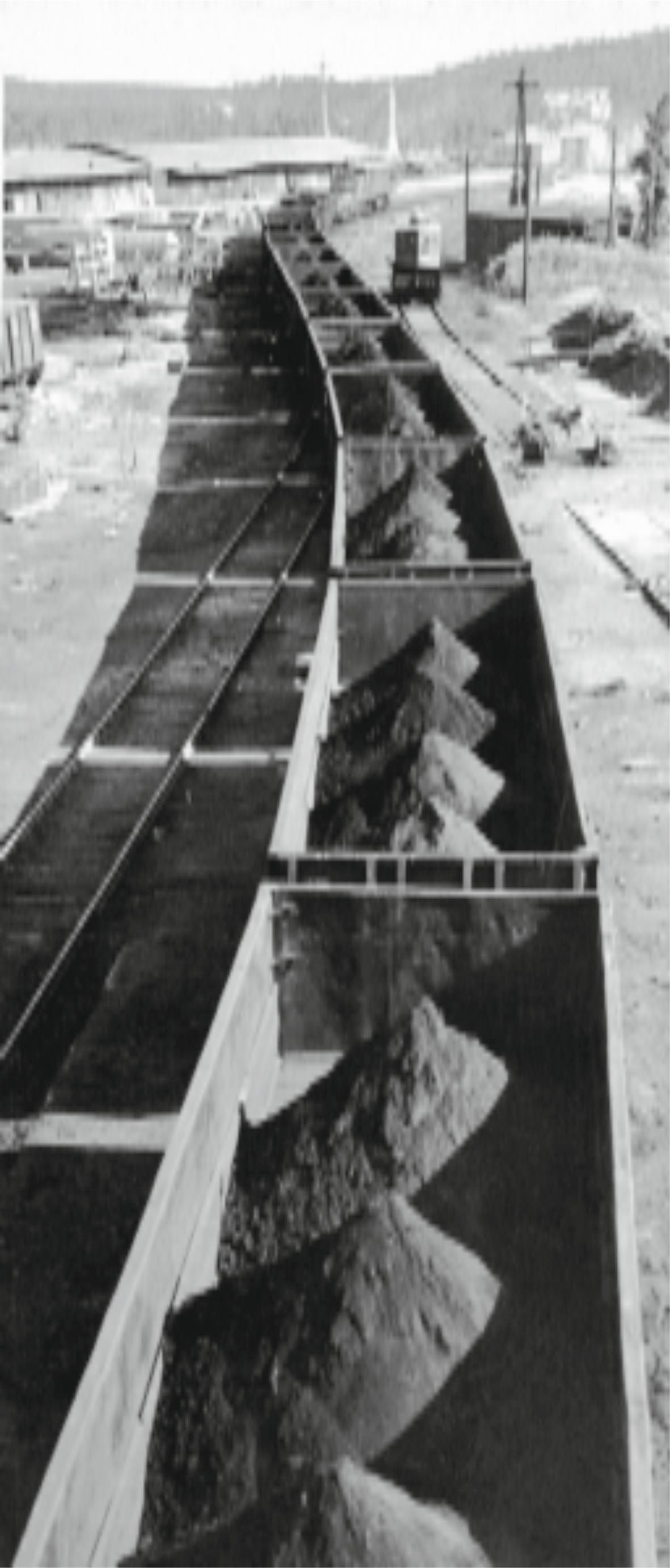 Состав с магнетитовым концентратом. 1970 г. Trainload of magnetite concentrate, 1970.