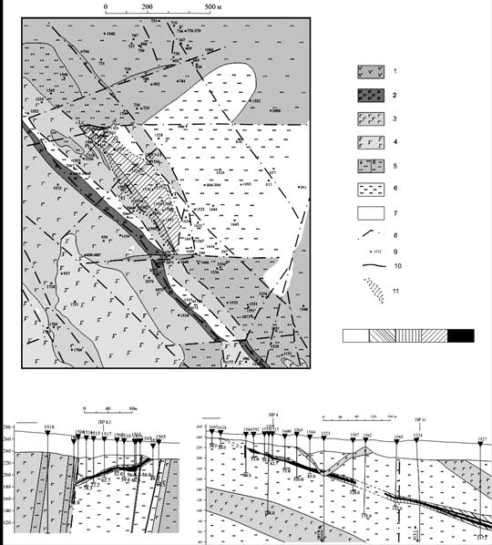 Схема геологического строения Сопчеозерского м-я хромитов